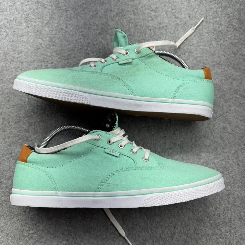 Vans Chauffeur SF Shoes 11 Mint Green Floral Canvas Boat Sneakers NWT Surf *READ